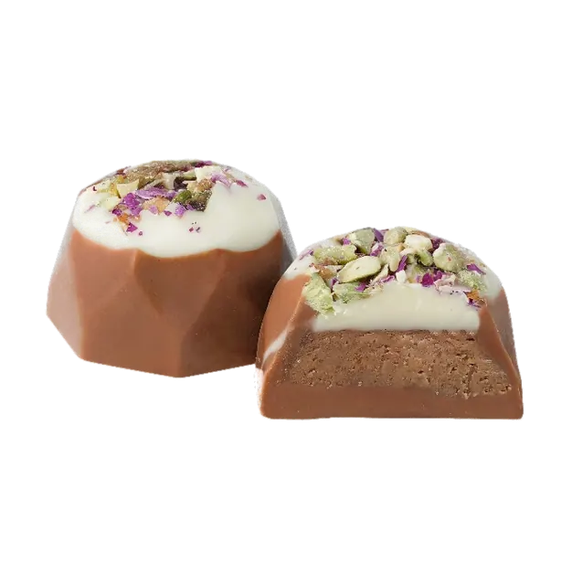 Chocolat spéculoos, rose et pistache – C352